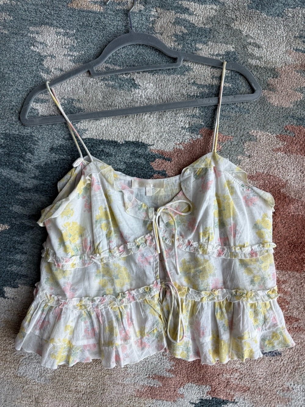 LoveShackFancy Lavetta Top in Sherbert Sunrise